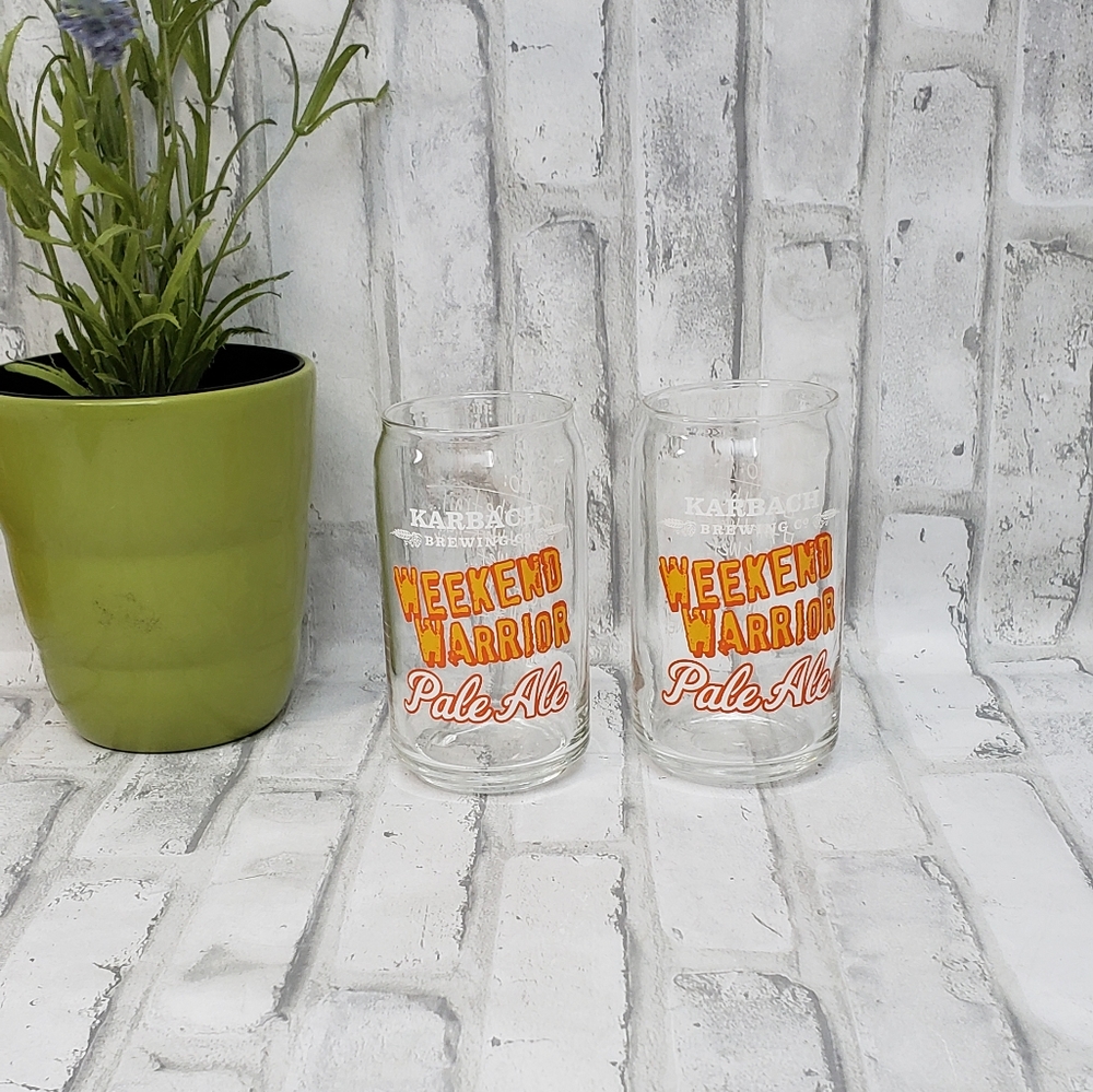 2 Karbach Brewing  Weekend Warrior Pale Ale Can Glasses